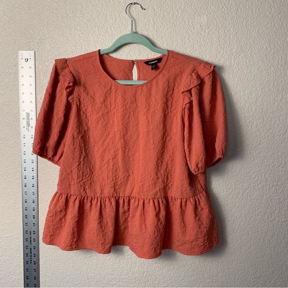 Express Coral Peplum Blouse
